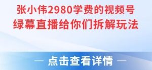 张小伟2980付费额视频号绿幕直播给你们拆解玩法-虚拟资源库