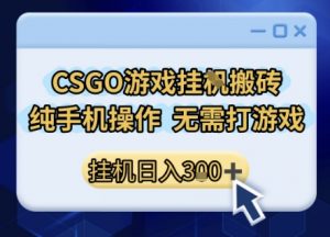 CSGO游戏挂G搬砖,小白纯手机即可操作,不用电脑打游戏,日入3张+,副业网创项目【揭秘】-虚拟资源库