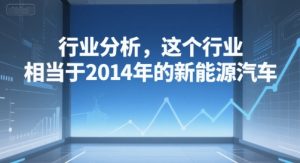 付费文章：行业分析，这个行业，相当于2014年的新能源汽车-虚拟资源库