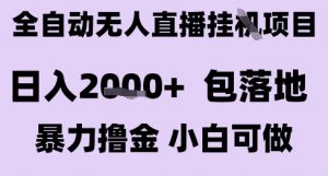 最新全自动抖音无人直播挂G项目，日入2k+ 包落地暴力撸金，小白可做【揭秘】-虚拟资源库