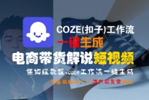 COZE(扣子)工作流一键生成电商带货解说短视频,保姆级教程,0基础快手入门-虚拟资源库
