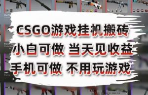 CSGO游戏挂G搬砖,小白纯手机即可操作,不用电脑打游戏,日入3张+,副业网创项目【揭秘】-虚拟资源库
