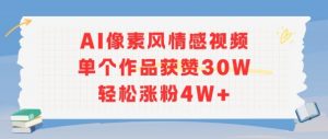 AI像素风情感视频,单个作品获赞30W,轻松涨粉4W+-虚拟资源库