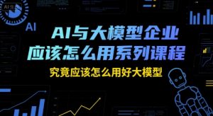 AI与大模型企业应该怎么用系列课程,究竟应该怎么用好大模型-虚拟资源库
