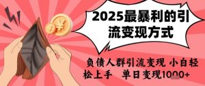 2025年最暴利的引流变现方式,负债人群引流变现,小白轻松上手,日入1k-虚拟资源库