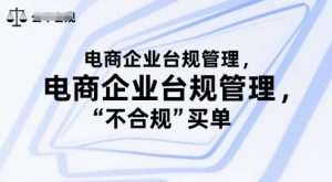 电商企业台规管理,别让你的公司为“不合规”买单-虚拟资源库