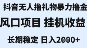 最新风口抖音无人暴力撸金技术,不违规不封号,一个小时收益2k+,小白当天拿结果【揭秘】-虚拟资源库