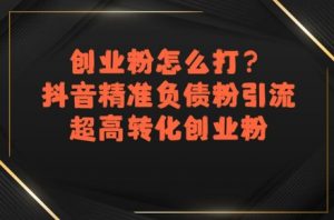 创业粉怎么打？抖音精准负债粉引流，超高转化创业粉-虚拟资源库