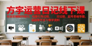 方宇运营日记线下课,包含剪辑制作技巧、拍摄引导过程、起号思维导图、选题等多个教学资料-虚拟资源库