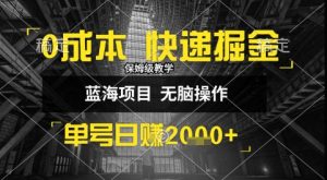 0成本快递掘金玩法,日入1k+,小白30分钟上手,收益嘎嘎猛【揭秘】-虚拟资源库