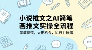 小说推文之AI简笔画推文实操全流程,蓝海赛道,大把机会,执行力拉满-虚拟资源库