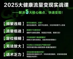 大健康流量全域新增长8.0,三月底线下课视频,大健康万亿蓝海,从类目突围到模式迭代-虚拟资源库