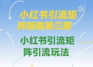 小红书引流矩阵陪跑第三期,小红书引流矩阵引流玩法-虚拟资源库