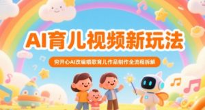 AI育儿视频新玩法，穷开心AI改编唱歌育儿作品制作全流程拆解-虚拟资源库