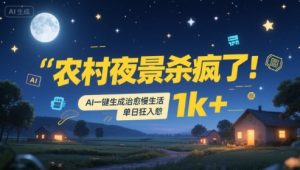 农村夜景杀疯了！AI一键生成治愈系慢生活，单日狂入1k+-虚拟资源库