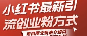 小红书最新引流创业粉方式,项目图文玩法介绍以及如何安全倒流私域-虚拟资源库