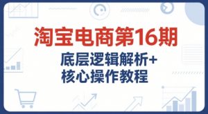 淘宝电商第16期,底层逻辑解析+核心操作教程,运营、推广提升能力的必学课程+配套资料-虚拟资源库