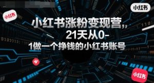 小红书涨粉变现营,21天从0-1做一个挣钱的小红书账号-虚拟资源库