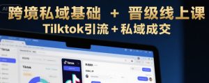 跨境私域基础+晋级线上课,Tilktok引流+私域成交-虚拟资源库
