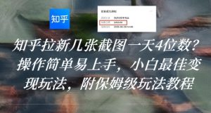 知乎拉新几张截图一天4位数?操作简单易上手,小白最佳变现玩法,附保姆级玩法教程-虚拟资源库