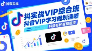抖音实战VIP综合班,抖音VIP学习规划请晰抖音各种变现渠道-虚拟资源库