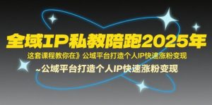 全域IP私教陪跑2025年,这套课程教你在公域平台打造个人IP快速涨粉变现-虚拟资源库