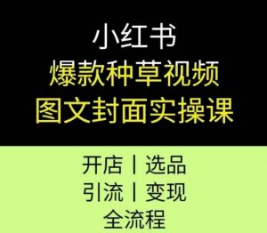 小红书爆款种草视频图文封面实操课,开店、选品、引流、变现全流程-虚拟资源库