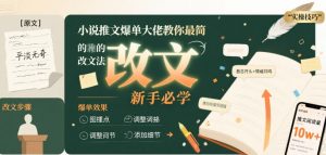 小说推文爆单大佬教你最简单的改文方法实操课,新手必学-虚拟资源库