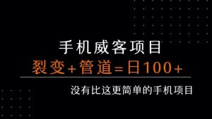 手机威客裂变+管道收益 每天被动收益至少100+-虚拟资源库
