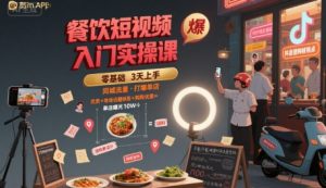餐饮短视频入门实操课,引爆同城流量,打爆单店-虚拟资源库