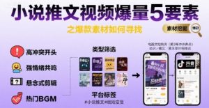 小说推文视频爆量5要素之爆款素材如何寻找-虚拟资源库
