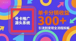号卡推广源头系统,单卡分销收益3张+,引流到变现全流程拆解【揭秘】-虚拟资源库