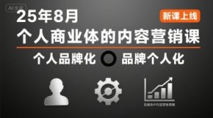 个人商业体的内容营销课25年8月,个人品牌化,品牌个人化,自媒体ip内容营销策略-虚拟资源库