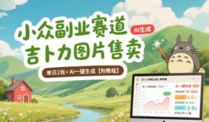 小众副业赛道 吉卜力图片售卖 单日2张+ AI一键生成【附教程】-虚拟资源库