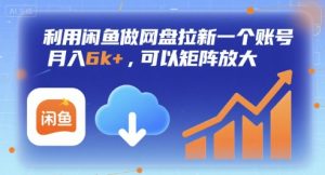 利用闲鱼做网盘拉新一个账号,月入6k+,可以矩阵放大-虚拟资源库