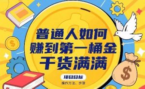 普通人如何賺到第一桶金,干货满满,操作方法及步骤-虚拟资源库