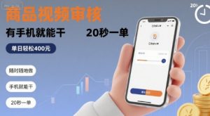 随时随地做!商品视频审核,有手机就能干,20 秒一单,单日轻松 4张+【揭秘】-虚拟资源库