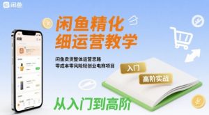 闲鱼精细化运营入门+高阶实战教学，闲鱼卖货整体运营思路，零成本零风险轻创业电商项目-虚拟资源库