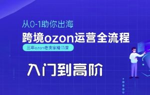 OZON入门到高阶全流程,从0-1助你出海,跨境ozon运营全流程-虚拟资源库