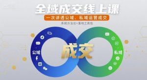 全域成交线上课，一次讲透公域、私域运营成交-虚拟资源库