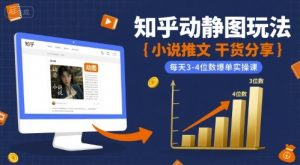 小说推文干货分享之知乎动静图玩法,每天3-4位数爆单实操课-虚拟资源库
