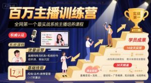 百万主播训练营,全网第一个最实战系统主播培养课程-虚拟资源库