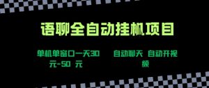 语聊自动视频自动聊天项目全新玩法，单机单窗口一天30-50+，新手看完直接上手【揭秘】-虚拟资源库