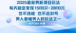 2025最新男粉项目玩法每天变现1k+也不违规也不会封号男人最懂男人的玩法-虚拟资源库