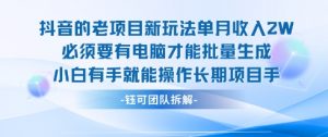老项目新玩法单月收入2W小白有手就能操作长期项目-虚拟资源库