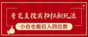夸克直搜实拍拉新玩法，小白也可以日入四位数-虚拟资源库