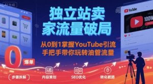独立站卖家流量破局:从0到1掌握YouTube引流,手把手带你玩转油管流量-虚拟资源库