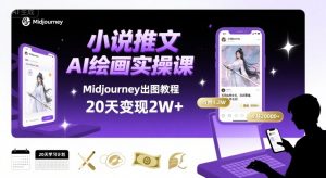 小说推文干货分享之AI绘画MJ出图实操课,用Midjourney做小说推文,20天挣2w-虚拟资源库