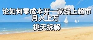 论如何零成本开一家线上超市，月入上W-虚拟资源库