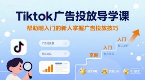 Tiktok广告投放导学课，帮助刚入门的新人掌握广告投放技巧-虚拟资源库